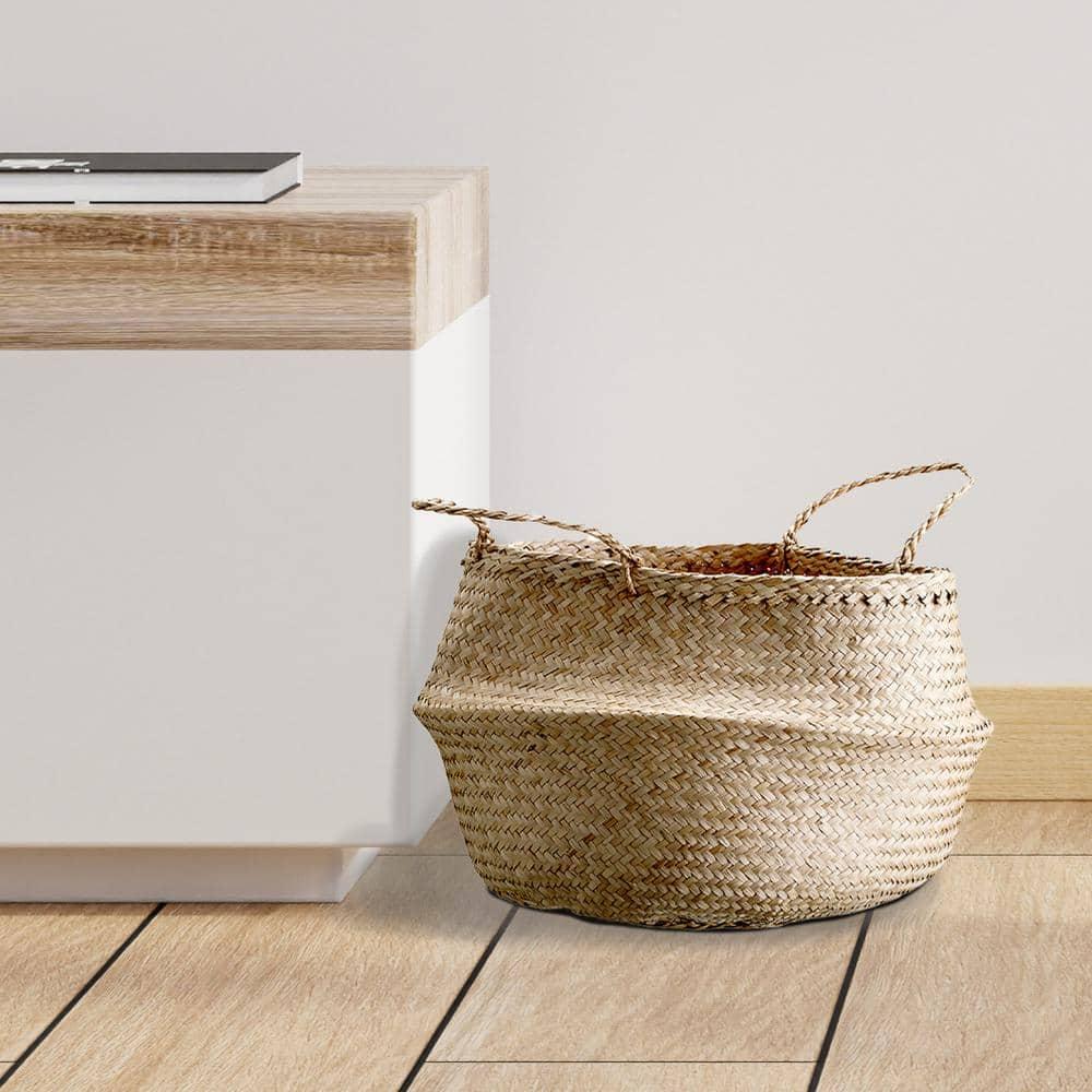 Seagrass Basket with Handles 12" x 19" Natural  - Storied Home