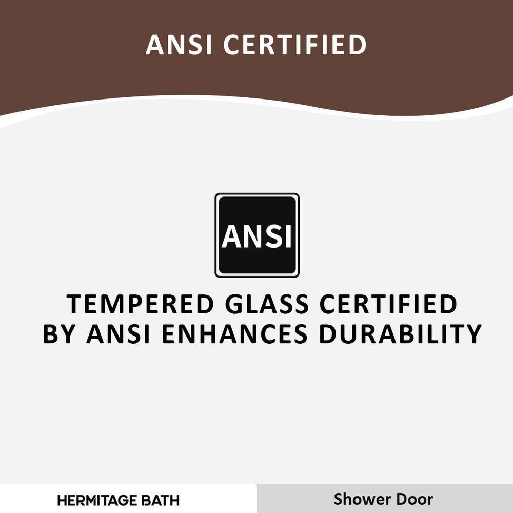 Hermitage Bath Hilma 34 In. W X 72 In. H Fixed Framed Shower Door In Matte Black Finish With Patterned Glass 1010A-HBMB