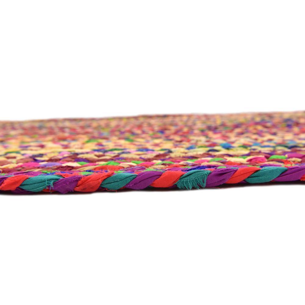 Unique Loom Braided Chindi Collection Area Rug - Layer (2' 7" x 6' 1" Runner Multi/Blue)