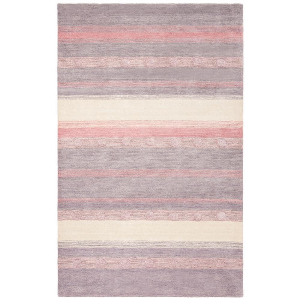 Safavieh Kids SFK801 Hand Loomed Indoor Area Rug - Light Purple/Ivory - 5'x8' - Safavieh