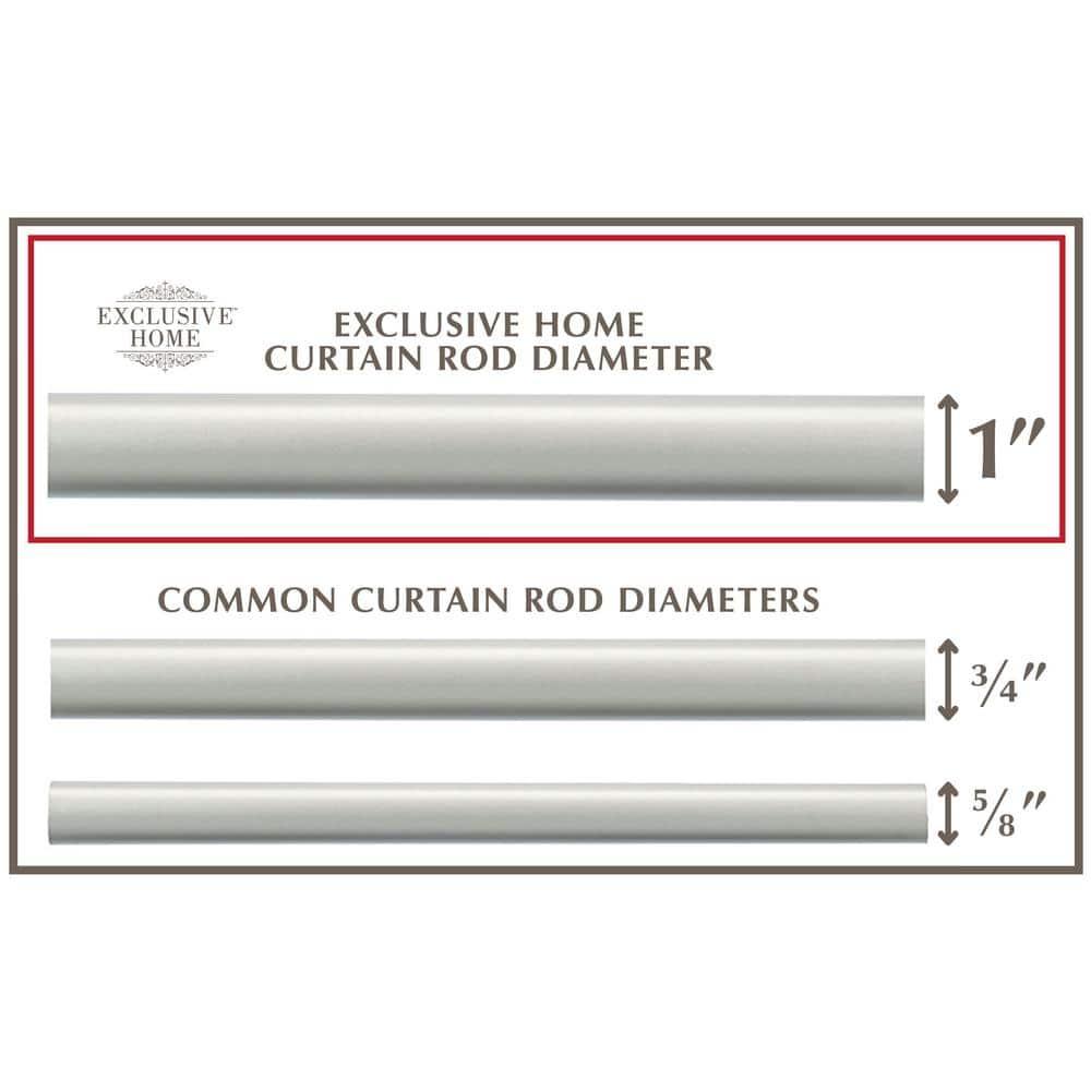 Exclusive Home 66"-120" Vine Curtain Rod - Matte Silver: Adjustable Iron Rod, Floral Finial, 25lb Capacity