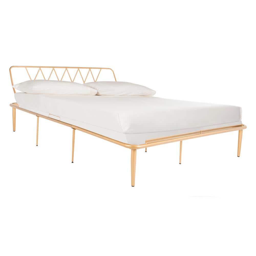 SAFAVIEH Gatsby Modern Glam Bed Frame, Queen, Gold
