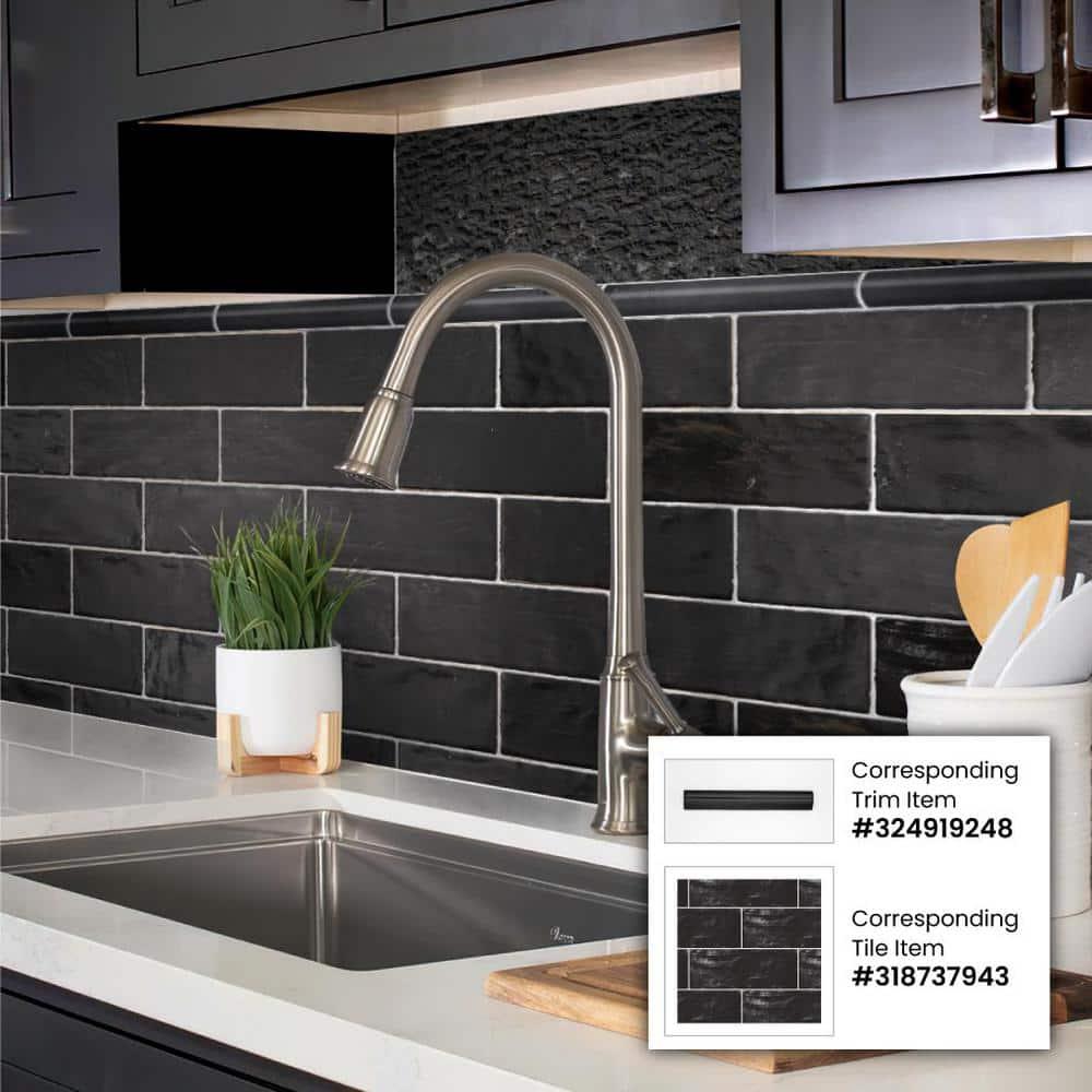 Apollo Tile  10 pack 1.25-in W x 7.9-in L Ceramic Pencil Bullnose Tile Trim (0.667 Sq ft/case)