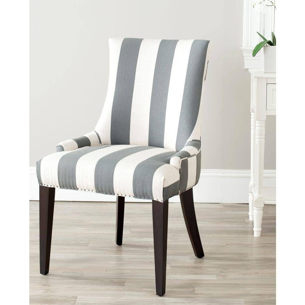 Becca 19''H Dining Chair with Nail Heads - Grey/White - Safavieh