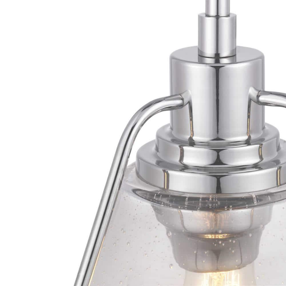 Progress Lighting, Range, 1-Light, Wall Sconce, Polished Nickel, Clear Seeded Glass Shade