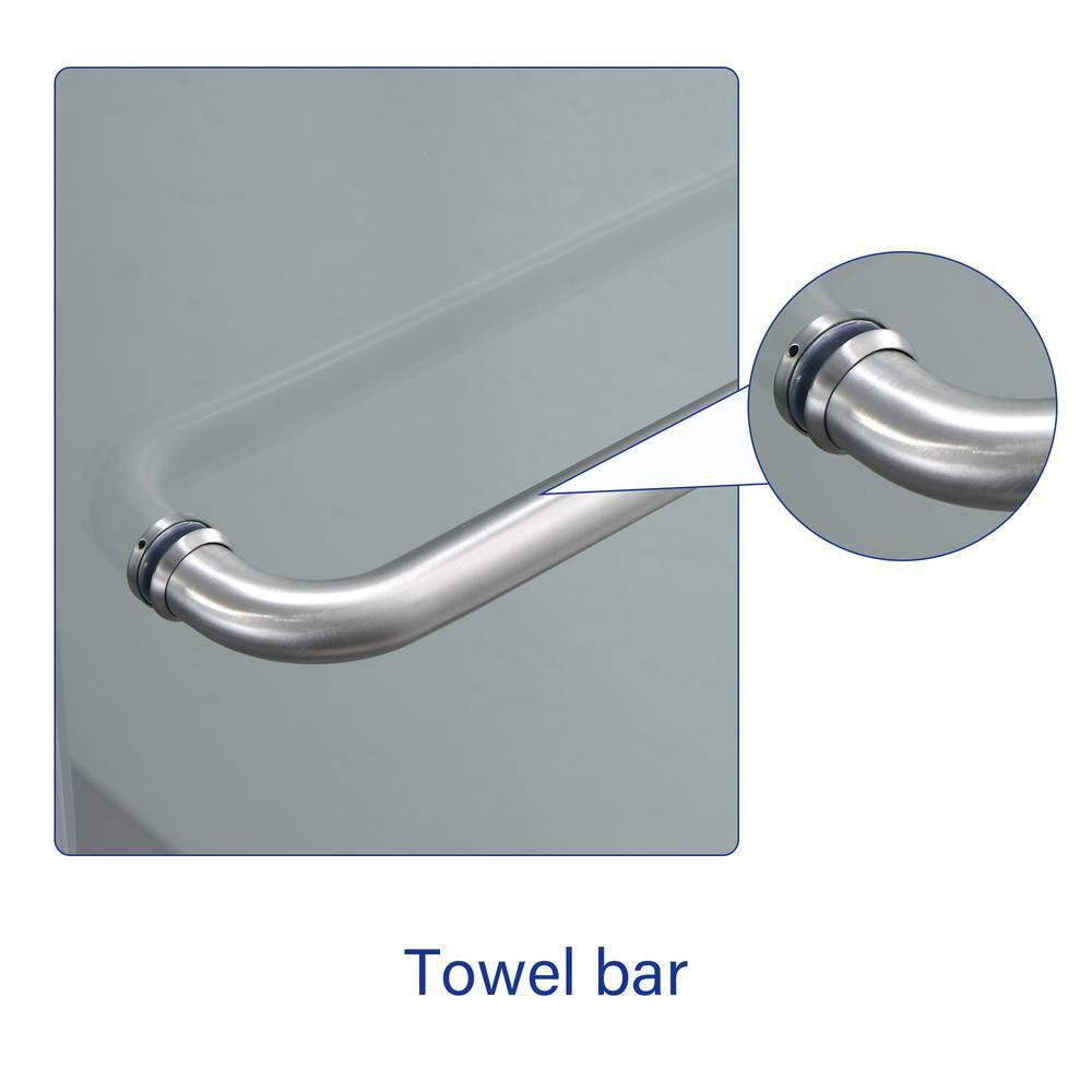 Mocoloo 60" W x 72" H Single Sliding Semi-Frameless Shower Door HMS-MOM-6A21-4-60SS