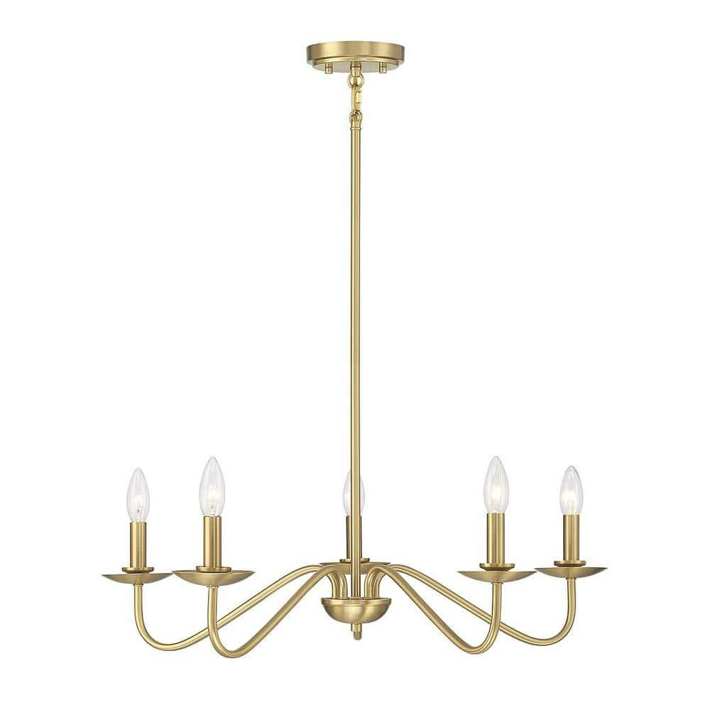 Trade Winds Aidan 5-Light Chandelier in Natural Brass
