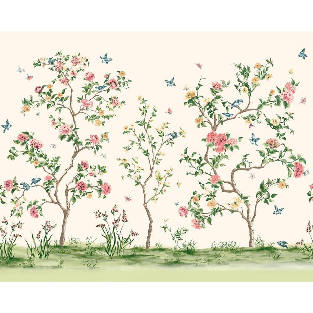 Origin Pink Chinoiserie Floral Tree Wall Mural