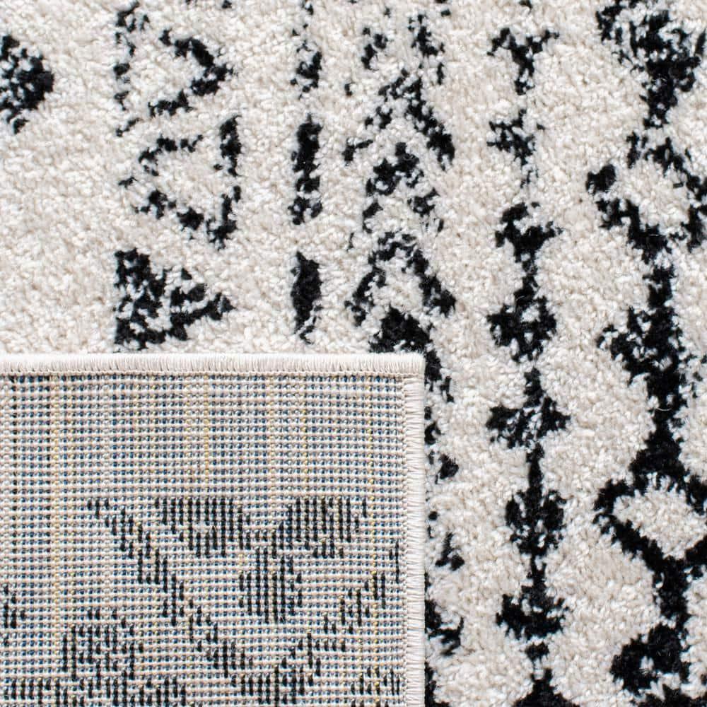 Tulum TUL268 Power Loomed Area Rug - Ivory/Black - 6'7"x6'7" - Safavieh.