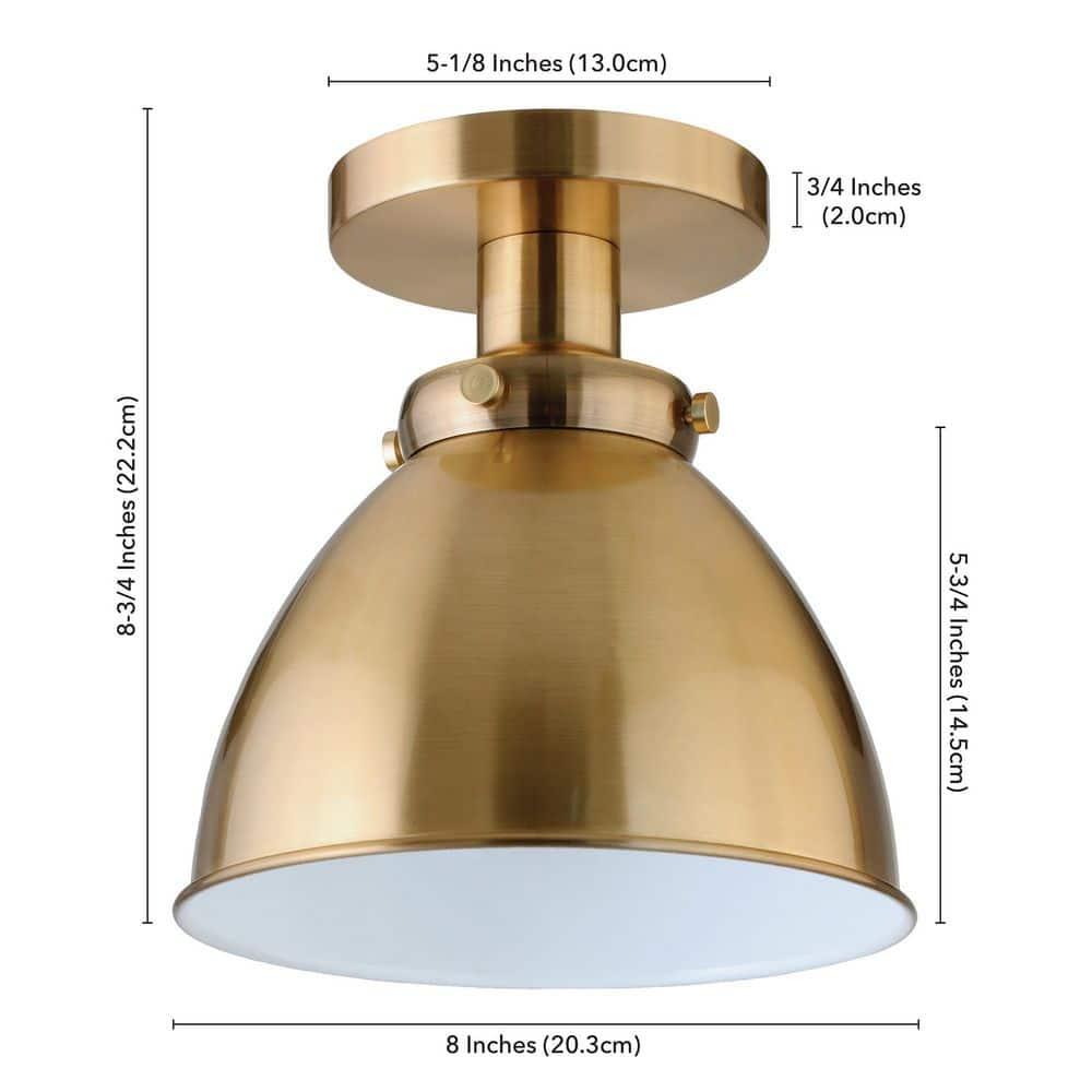Henn&Hart 8" Gold Semi Flush Mount