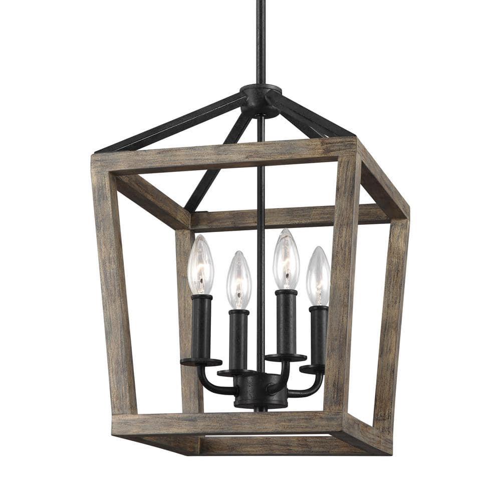 Buford Wood & Iron Chandelier (12"-26")