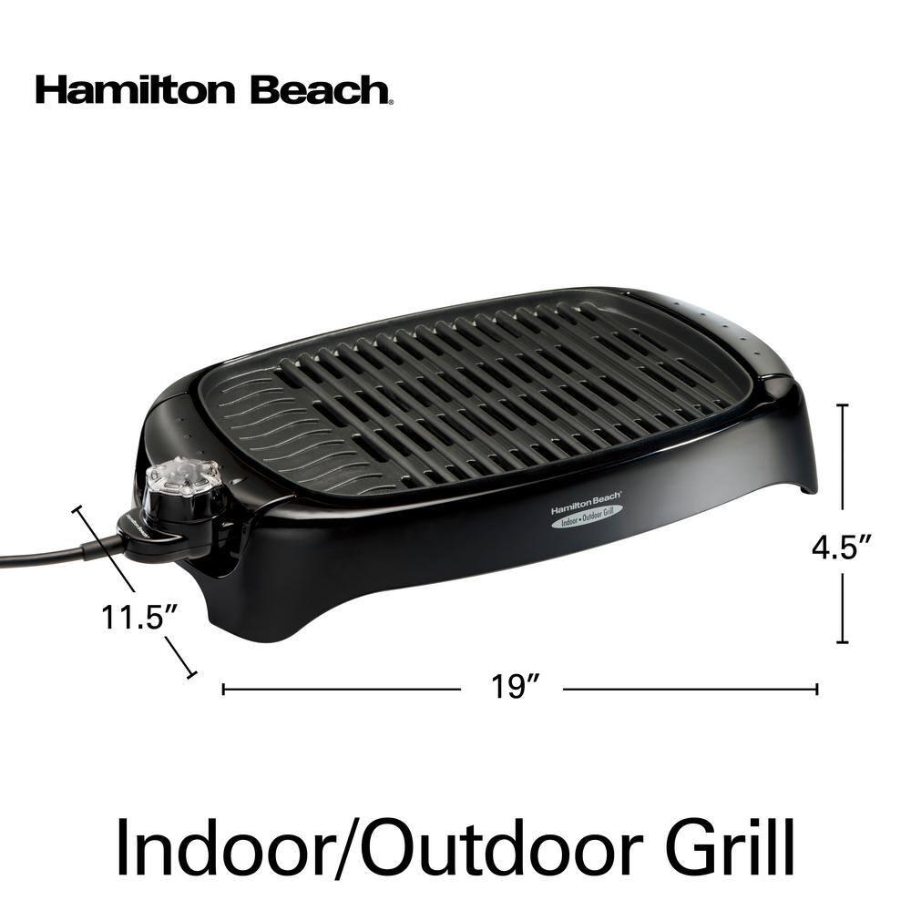 Hamilton Beach Hamilton Beach® 8 Serving Indoor & Outdoor Smokeless Grill Adjustable Temperature Control Black