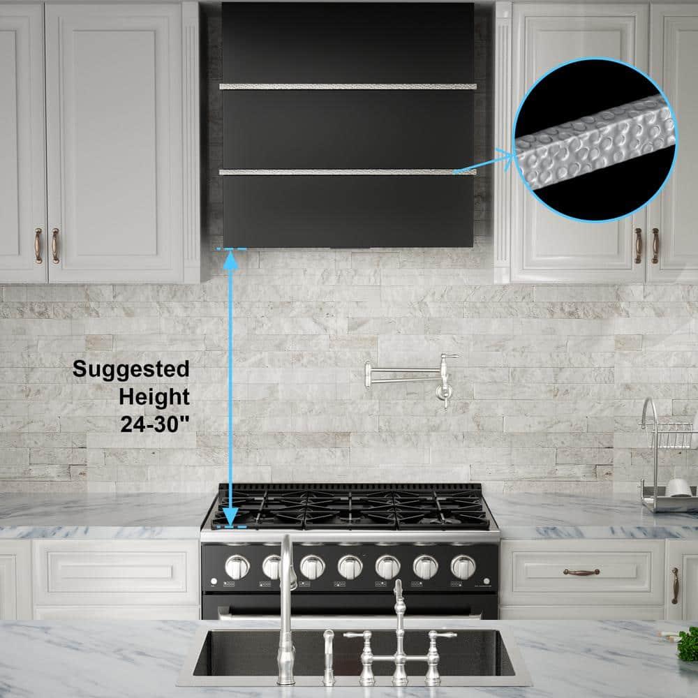 Akicon Akicon 30" Stainless Steel 600 CFM Ducted (Vented) Wall Mounted Required Range Hood AK-HS30HC-JBN