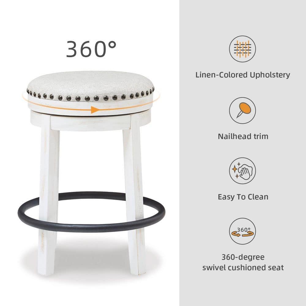 Daiah Swivel Upholstered Counter Stool