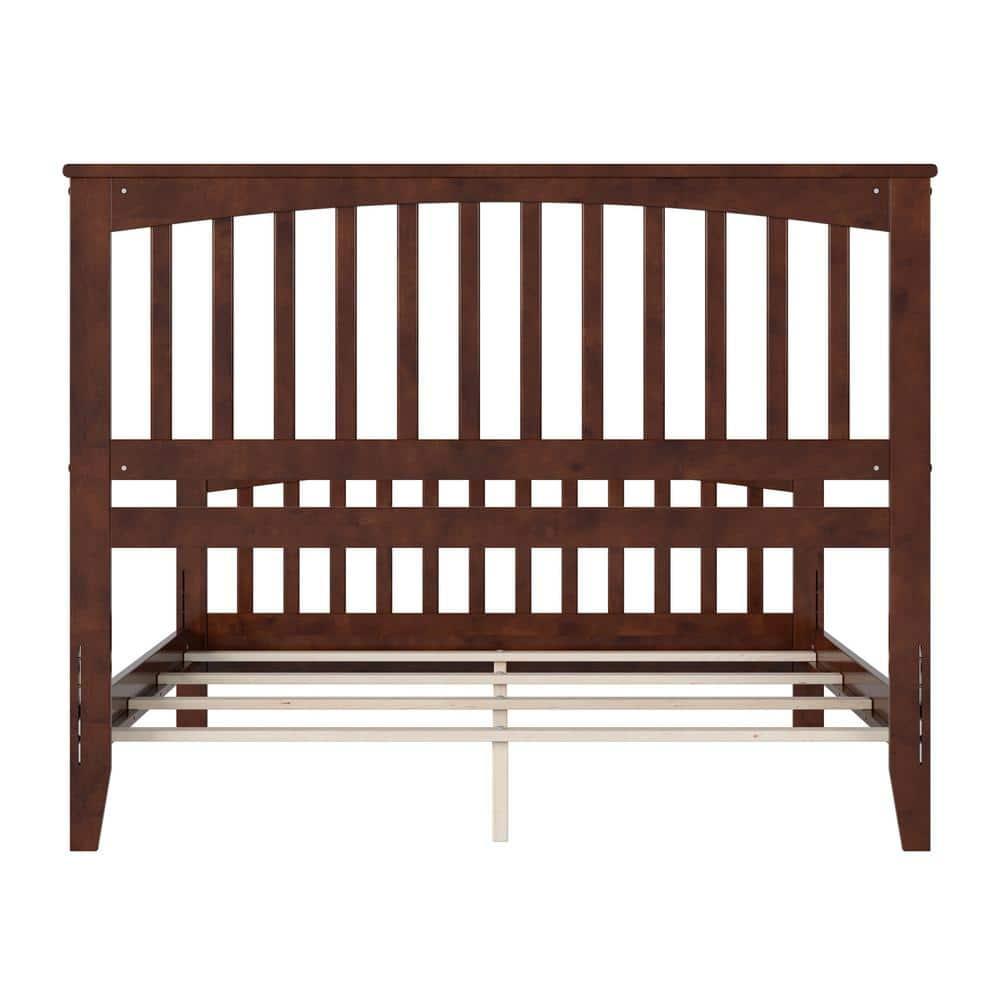 Brooklyn Queen Wood Foundation Bed with Matching Footboard in Walnut