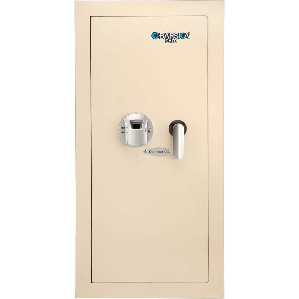 Barska 0.82 CUBIC FT LEFT OPEN BEIGE  BIOMETRIC WALL SAFE