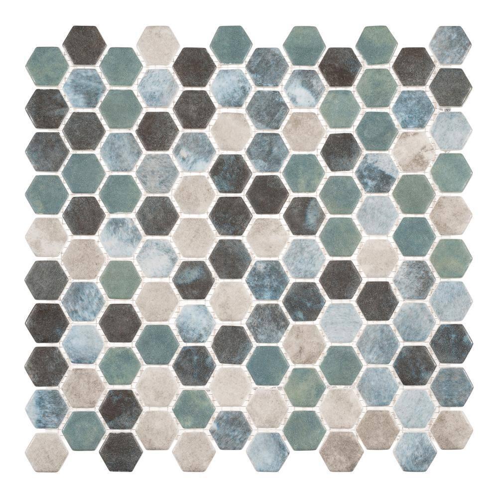 Trillions Hexagon Honeycomb Glass Mosaic Kitchen Backsplash, Bathroom, Shower, Pool, Wall and Floor Tile