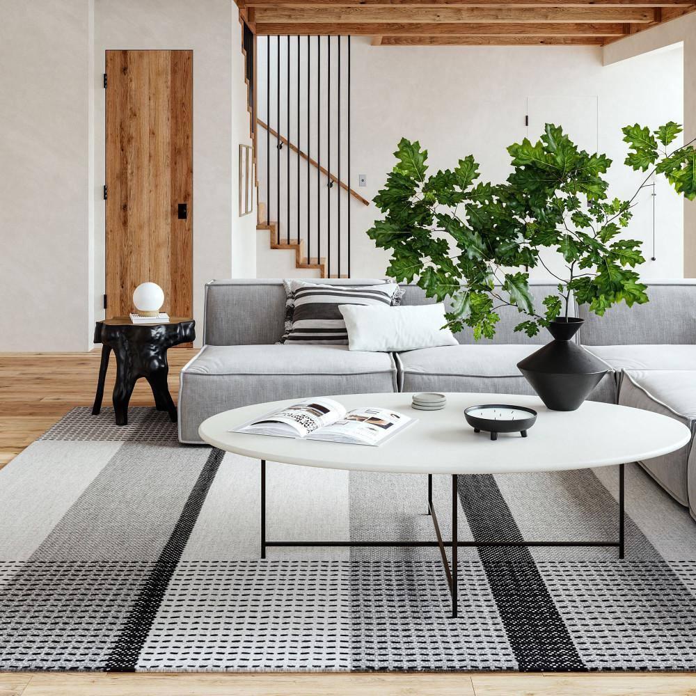 Nuloom Portland Plaid Wool Area Rug, 4' x 6', Grey