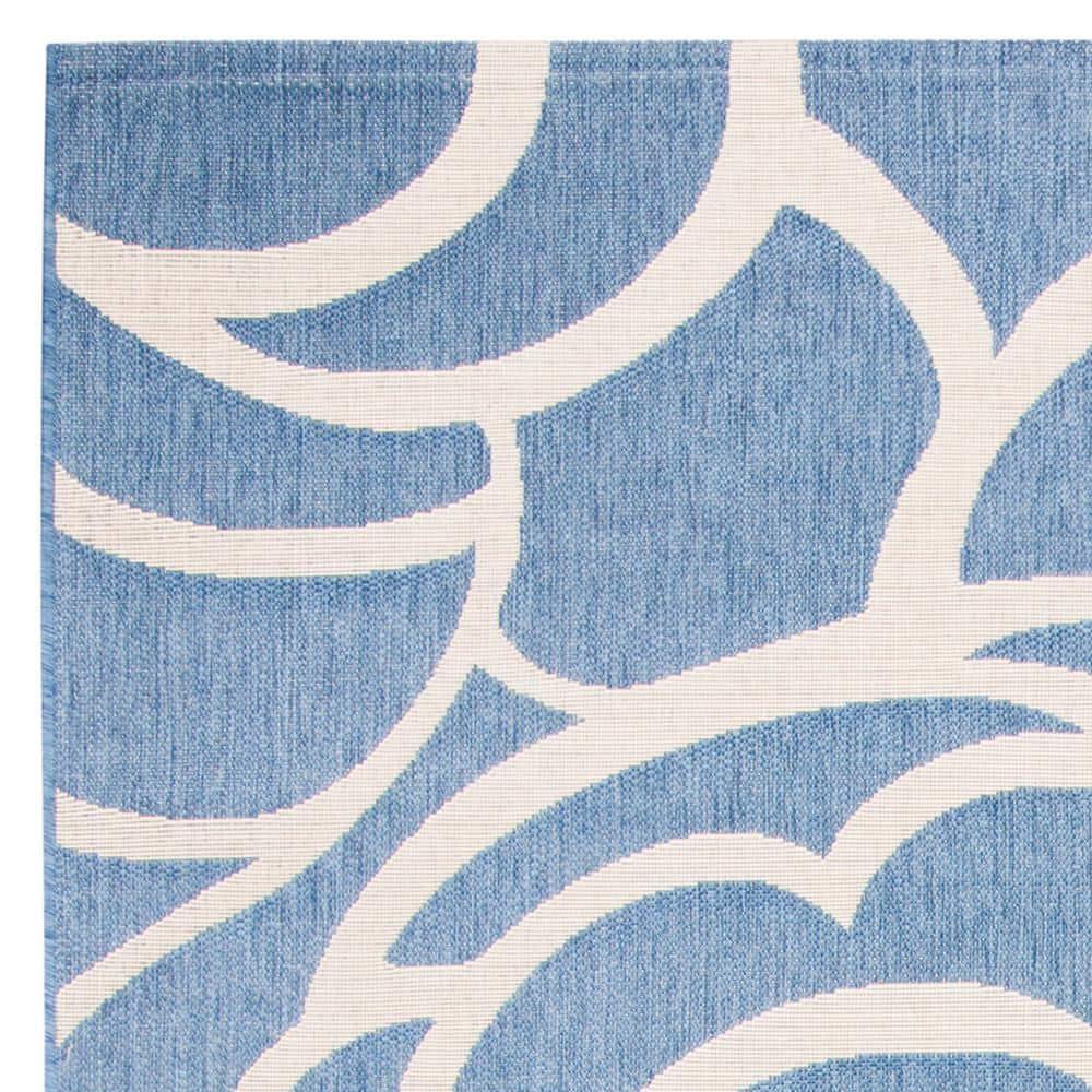 Courtyard CY5141 Power Loomed Indoor/Outdoor Area Rug - Blue/Beige - 8'9"x11'9" - Safavieh.