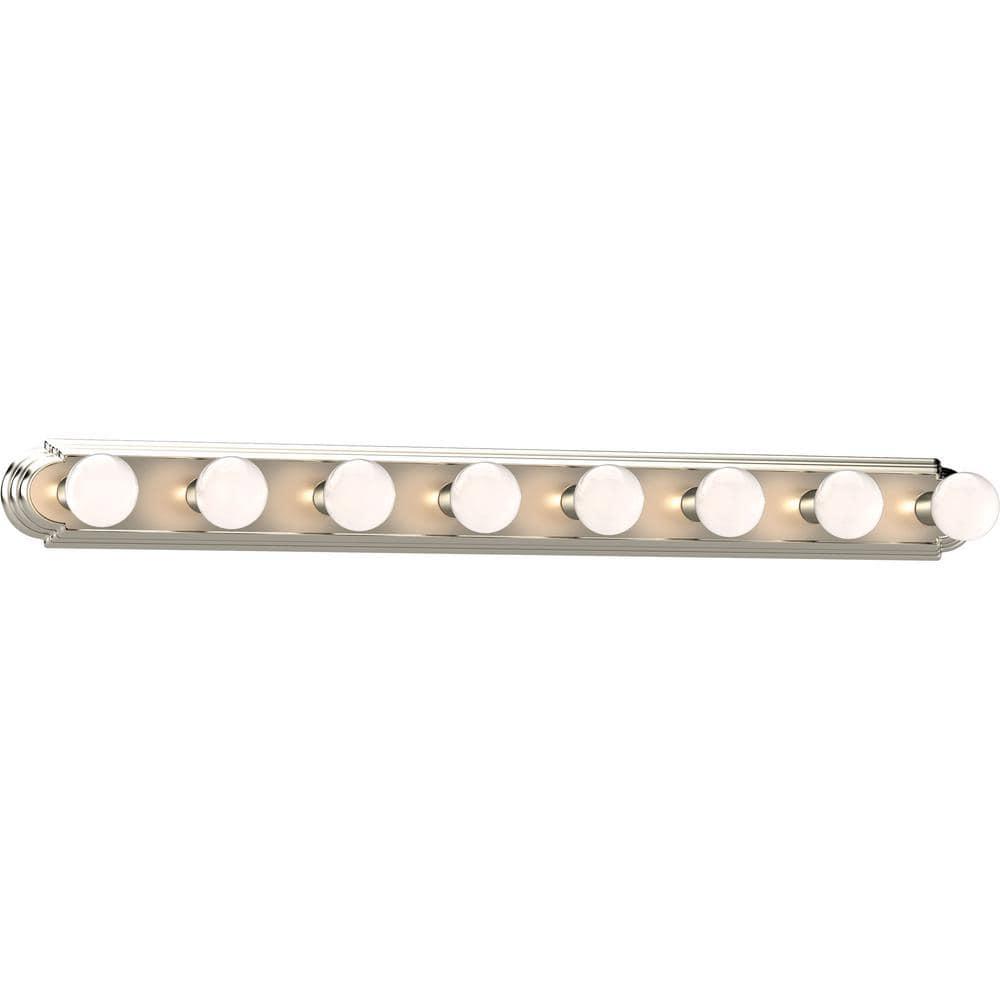 48" Brushed Nickel 8-Light Bathroom Vanity Bar