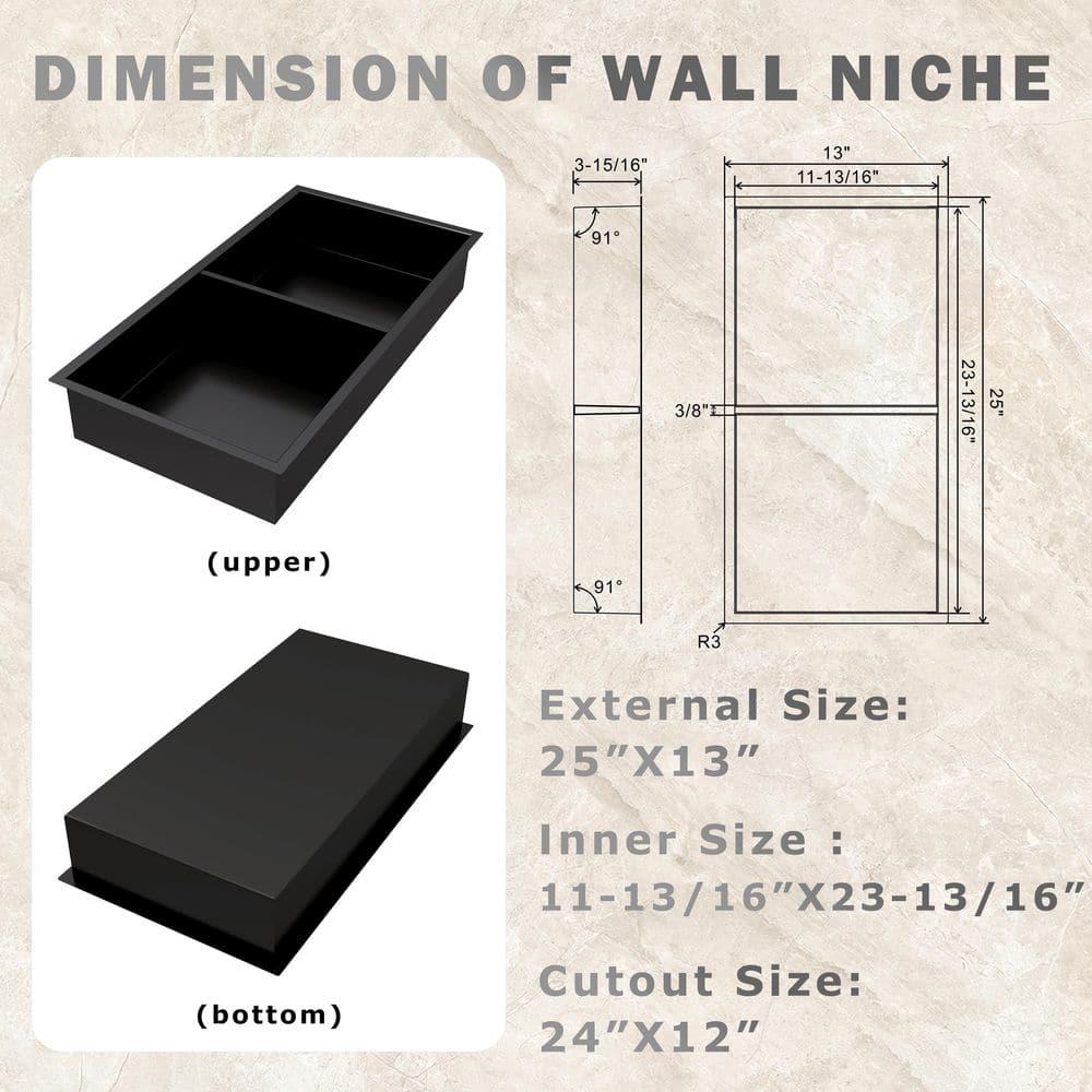 Hypertaire Double Layer Recessed Shower Niche No Tile Needed
