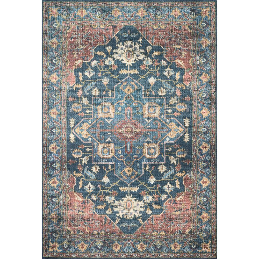 Loloi II Skye Collection SKY-08 Denim/Brick 2'-0" x 5'-0" Accent Rug