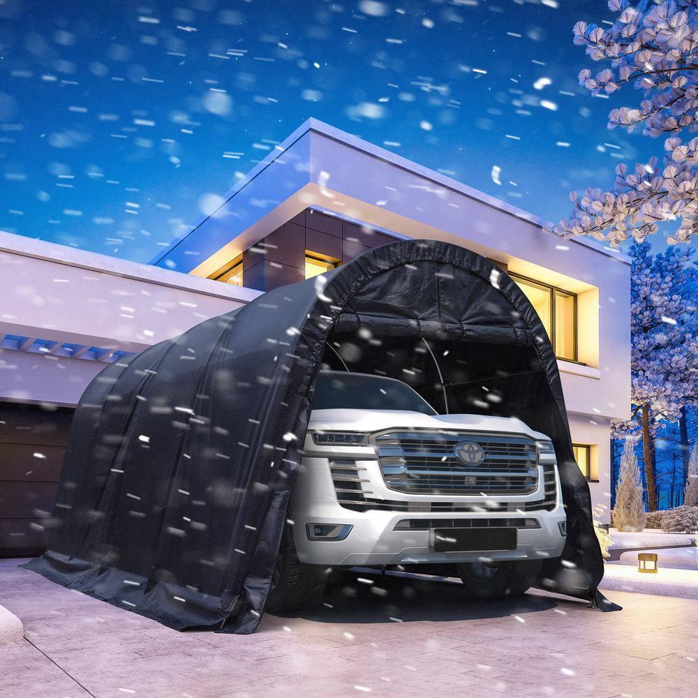 EROMMY Erommy 10 Ft. W x 20 Ft. D Galvanized Steel Portable Garage, Anti-Snow Carport, Storage Shed Canopy