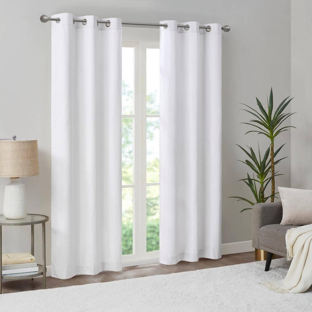 Madison Park Galen Basketweave Room Darkening Curtain Panel Pair (Set of 2)