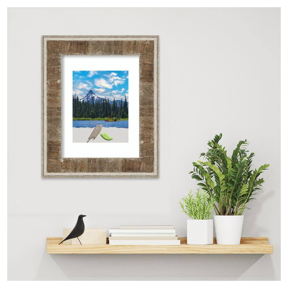 Amanti Art Farmhouse Brown Narrow Wood Picture Frame Opening Size 11x14 in. (Matted To 8x10 in.)