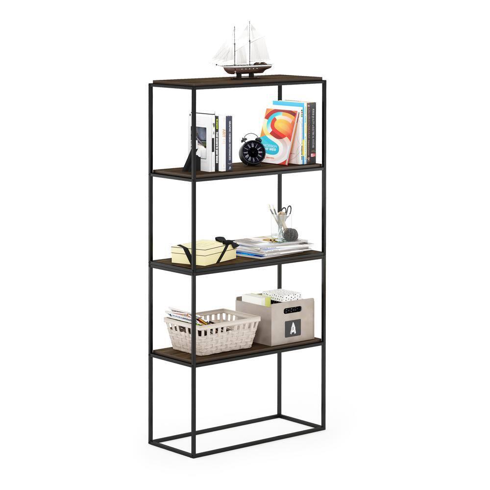 Furinno 31.57 W x 13.11 D x 34.29 H 2-Shelf Decorative Shelves, Columbia Walnut