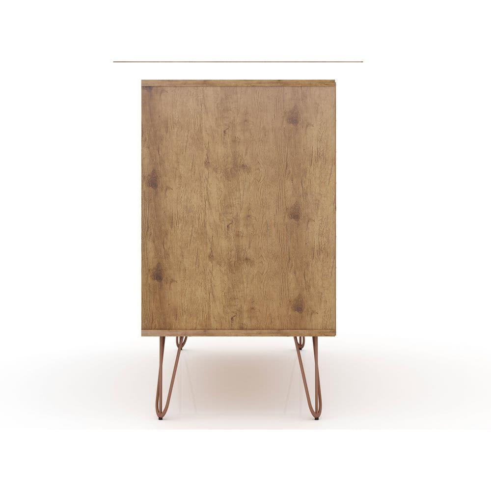 Rockefeller Dresser Natural/Brown - Manhattan Comfort: Mid-Century 3-Drawer Storage for Bedroom, MDF Composite
