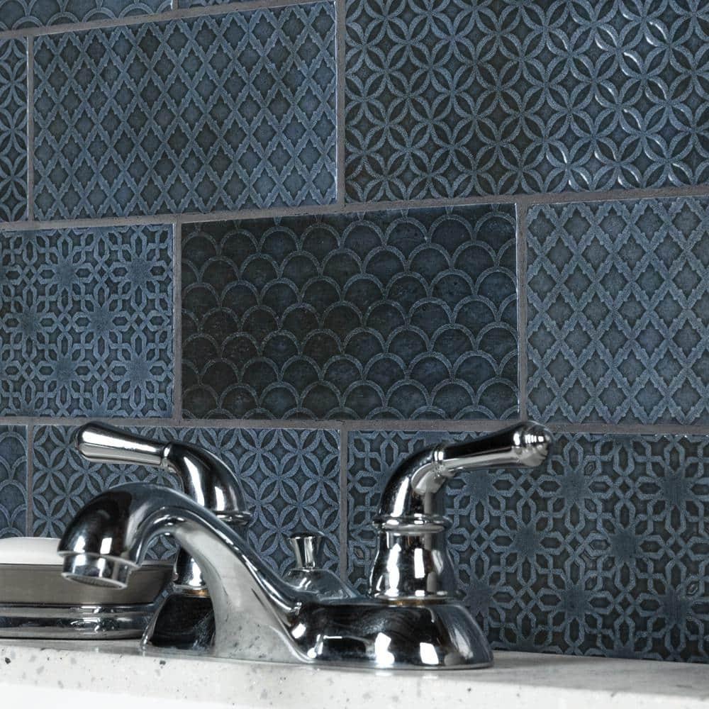 Merola Tile Camden 4" x 8" Ceramic Patterned Subway Wall Tile