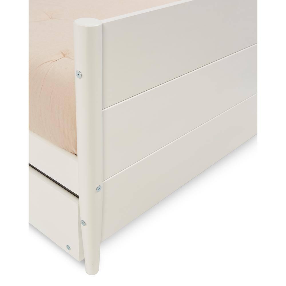 Camaflexi Mid-Century Wood Storage Twin Size Daybed with Trundle White