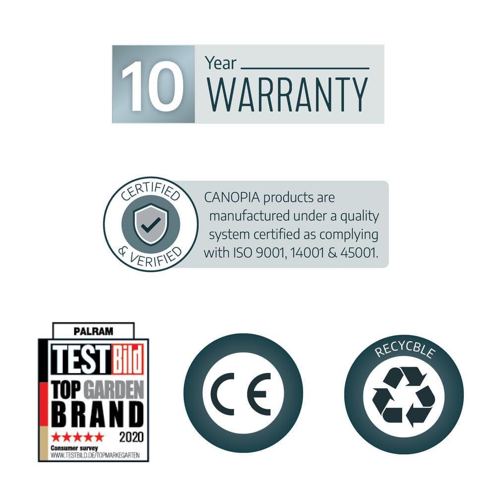 Canopia Palram - Canopia Palermo 10' X 10' Aluminum Hardtop Gazebo With Polycarbonate Roof Panels Durable Outdoor Patio Shelter Gray/Bronze