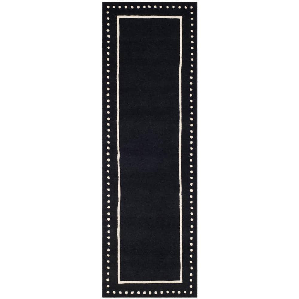 Bella BEL151 Hand Tufted Runner Rug - Black/Ivory - 2'3"x8' - Safavieh.