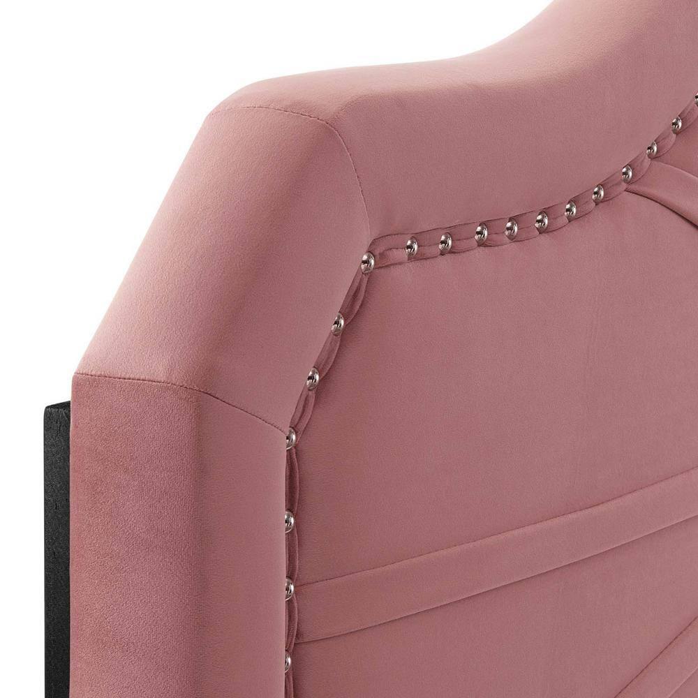 Modway Kristin Pleated Velvet King/California King Headboard in Dusty Rose