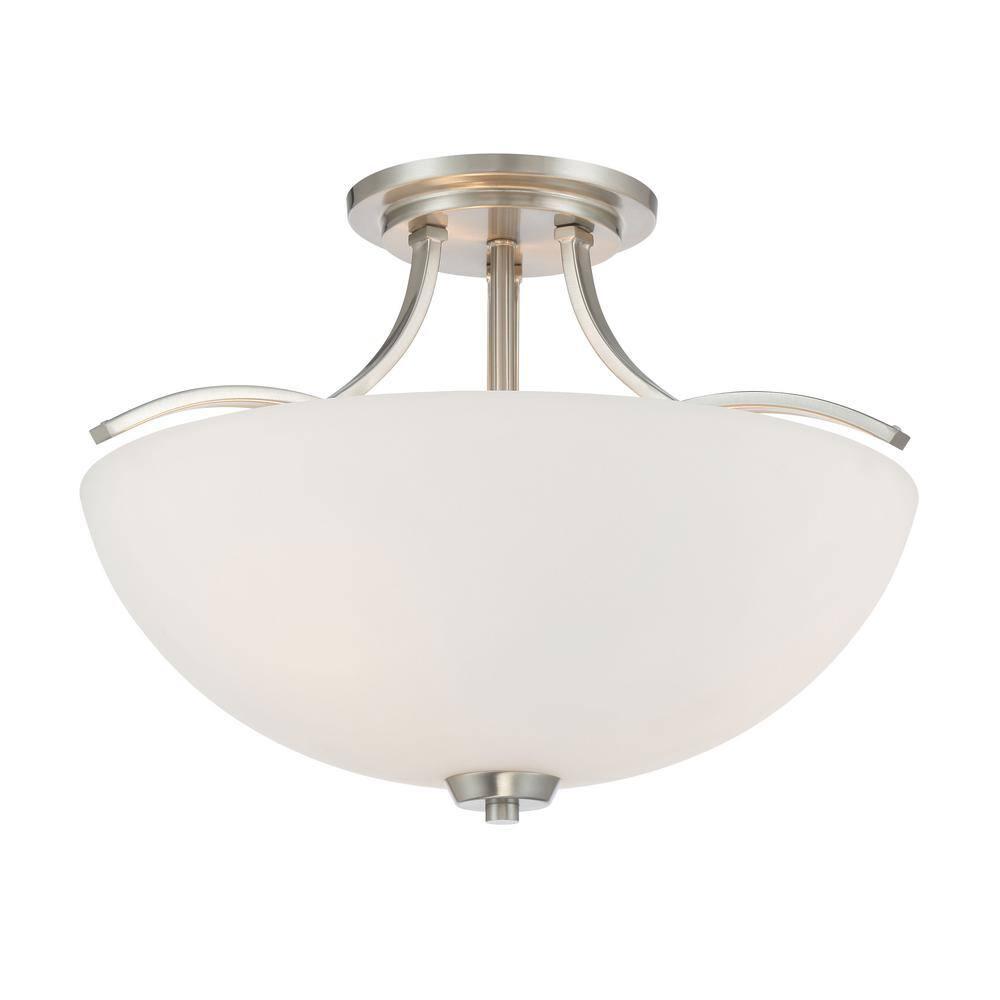 Minka Lavery - Overland Park - 3 Light Semi-Flush Mount in Transitional Style -