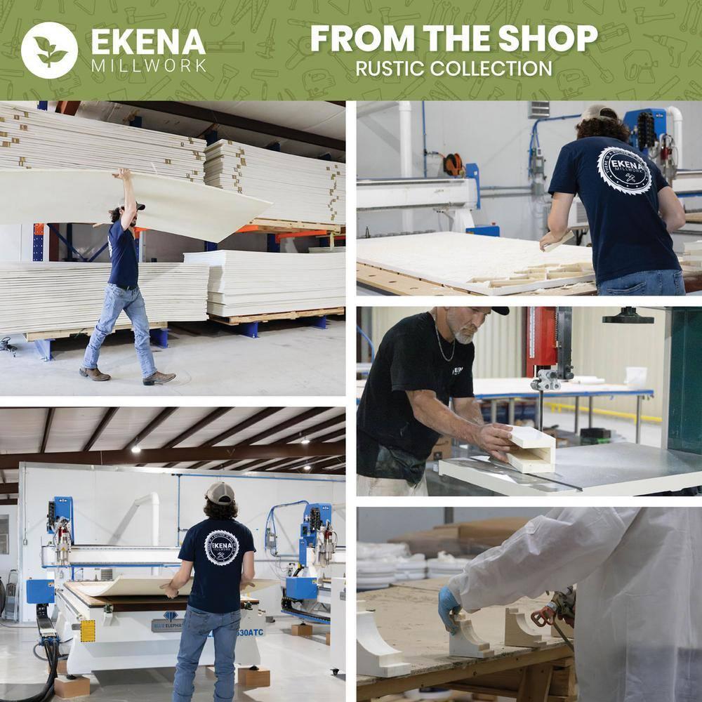 Ekena Millwork Timberthane Faux Rustic Spaced Board-n-Batten Faux Wood Shutters