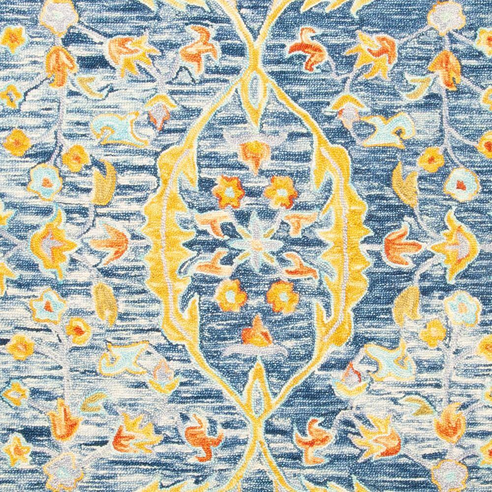 Aspen APN116 Hand Tufted Area Rug - Blue/Rust - 7' X 7' Square - Safavieh.