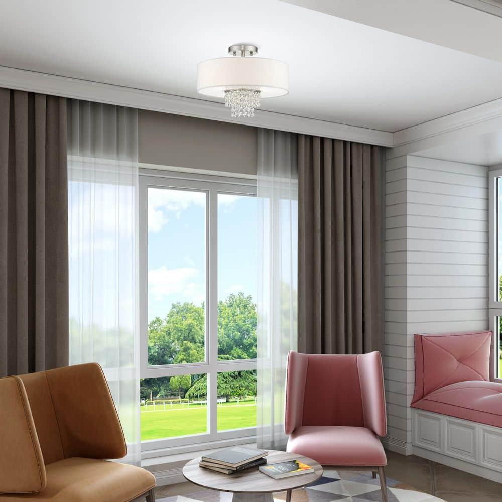 Livex Lighting Carlisle 3 - Light Semi-Flush Mount in  Brushed Nickel