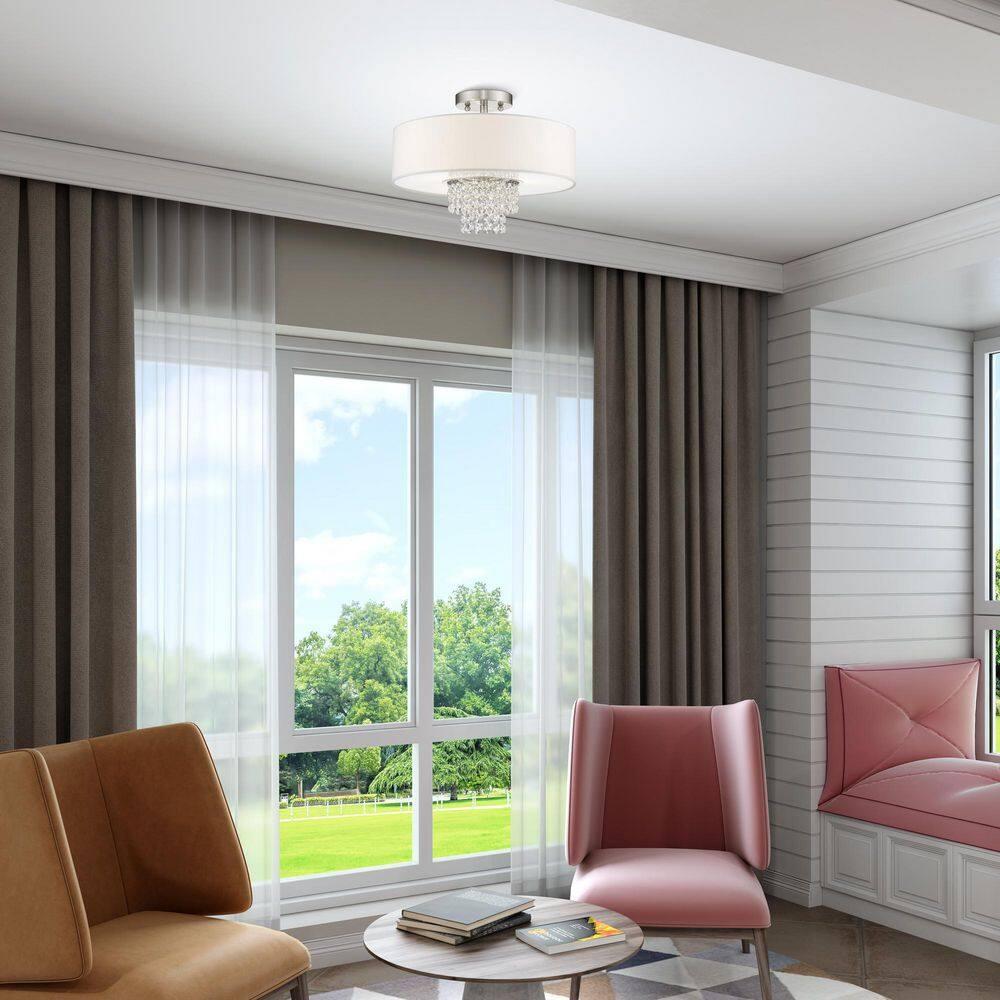 Livex Lighting Carlisle 3 - Light Semi-Flush Mount in  Brushed Nickel