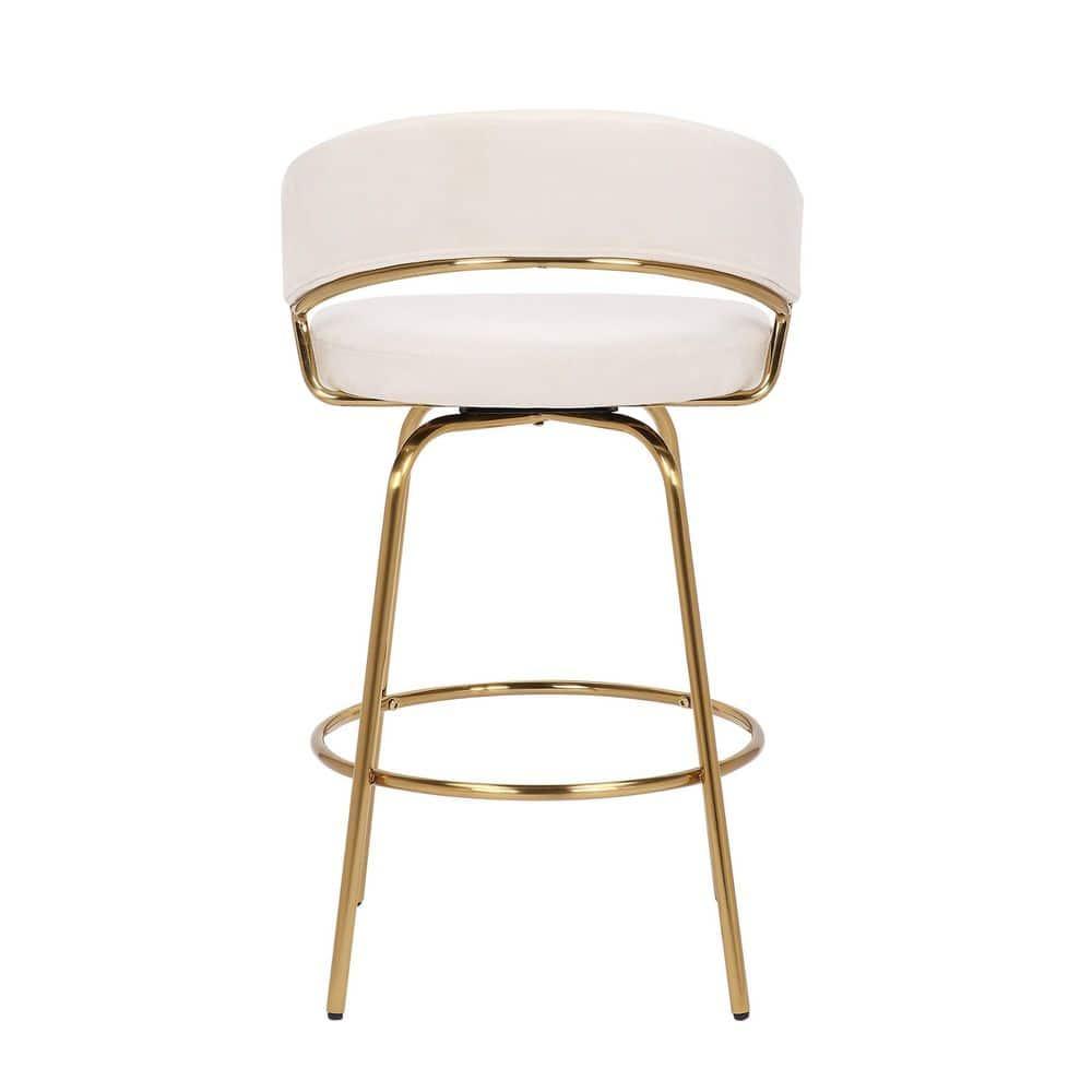 George Oliver Lakyia Swivel Upholstered Counter Stool with Metal Frame (Set of 2)