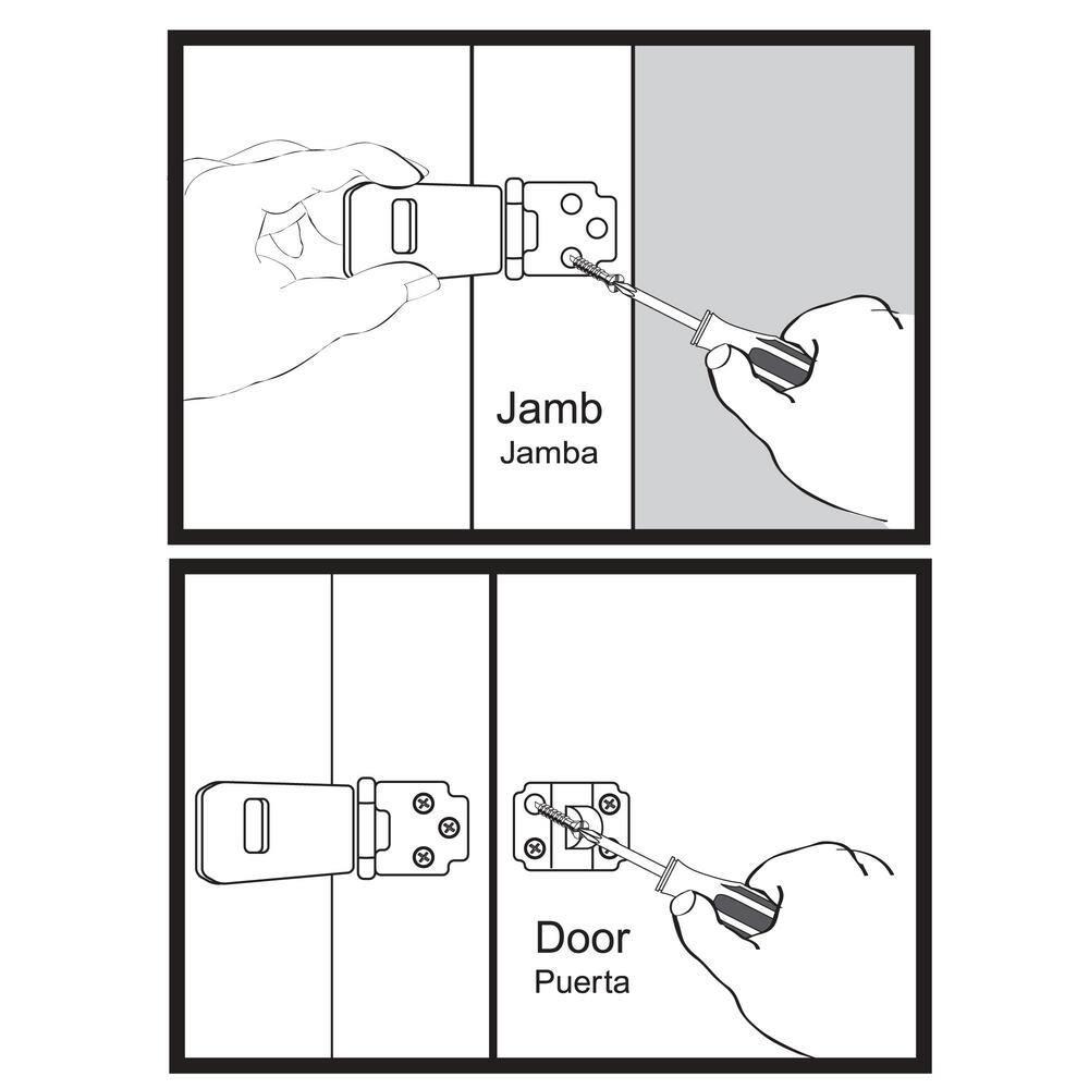 Everbil 4-1/2 in Zinc-Plated Adjustable Staple Safety Hasp Gate Door Cabinet 15124