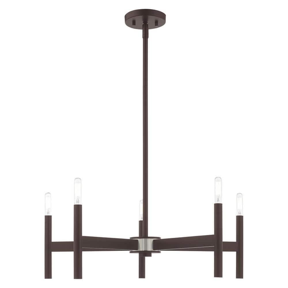 Livex Lighting Copenhagen 5 - Light Chandelier in  Bronze