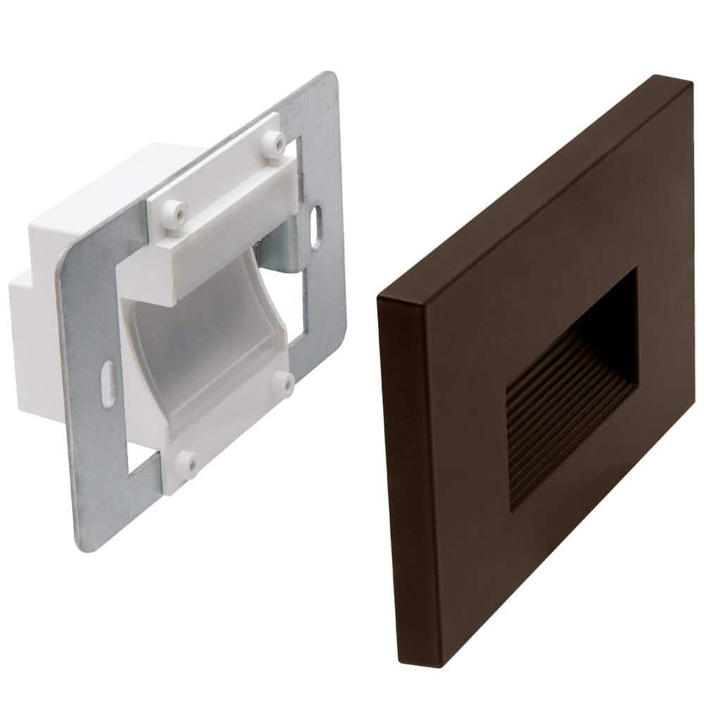 Maxxima Horizontal LED Step Light, Indoor/Outdoor Stair Light, 3 CCT Color Selectable 3000K, 4000K, 5000K, 50 Lumens, Oil Rubbed Bronze, 2-Pack