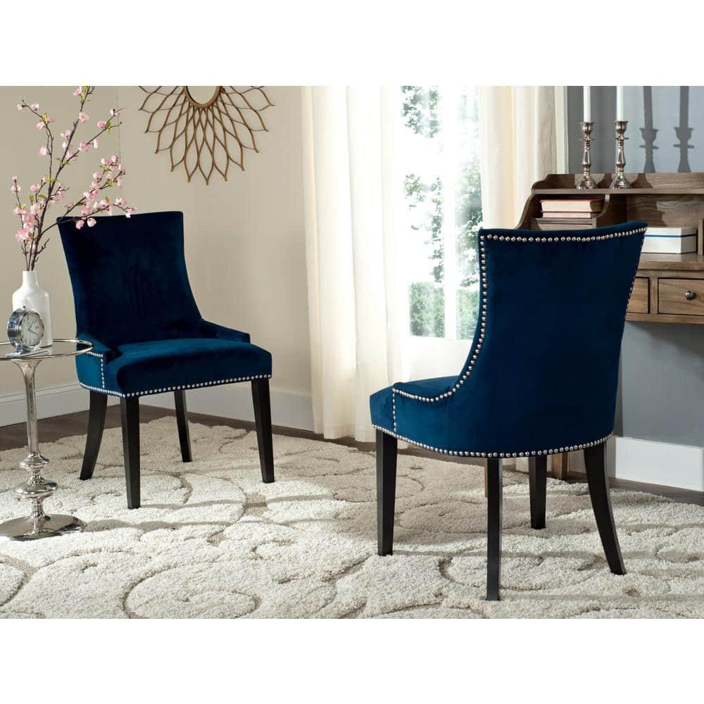 Lester 19"H Dining Chair (Set of 2) - Dark Navy - Safavieh