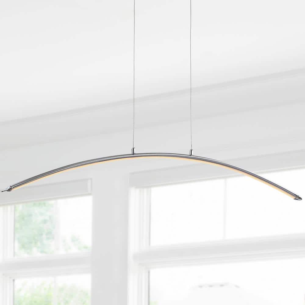 41.5" Chrome Adjustable LED Linear Pendant Light