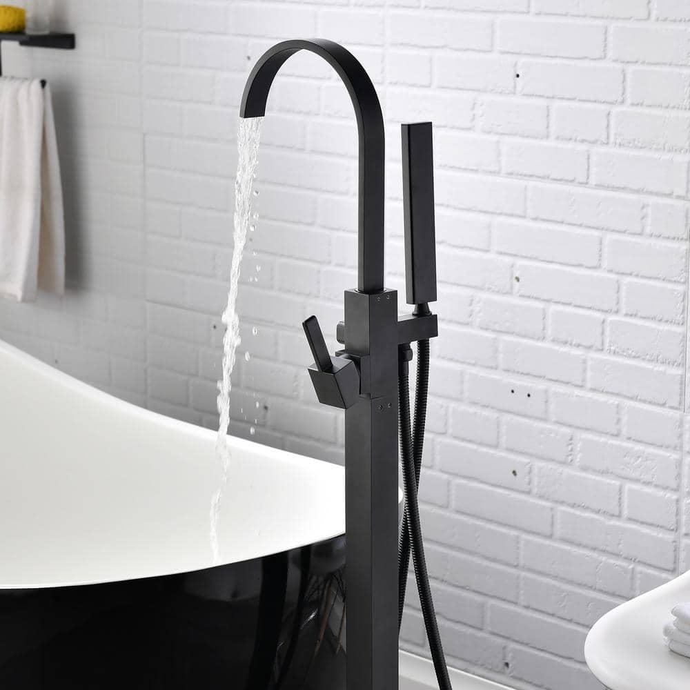 1 Handle Floor Clawfoot Tub Faucet with Diverter