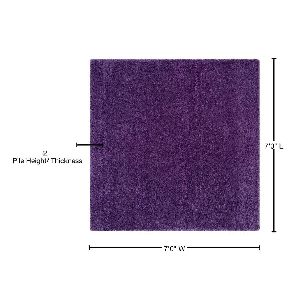 Milan Shag SG180 Power Loomed Indoor Area Rug - Purple - 7'x7' - Safavieh