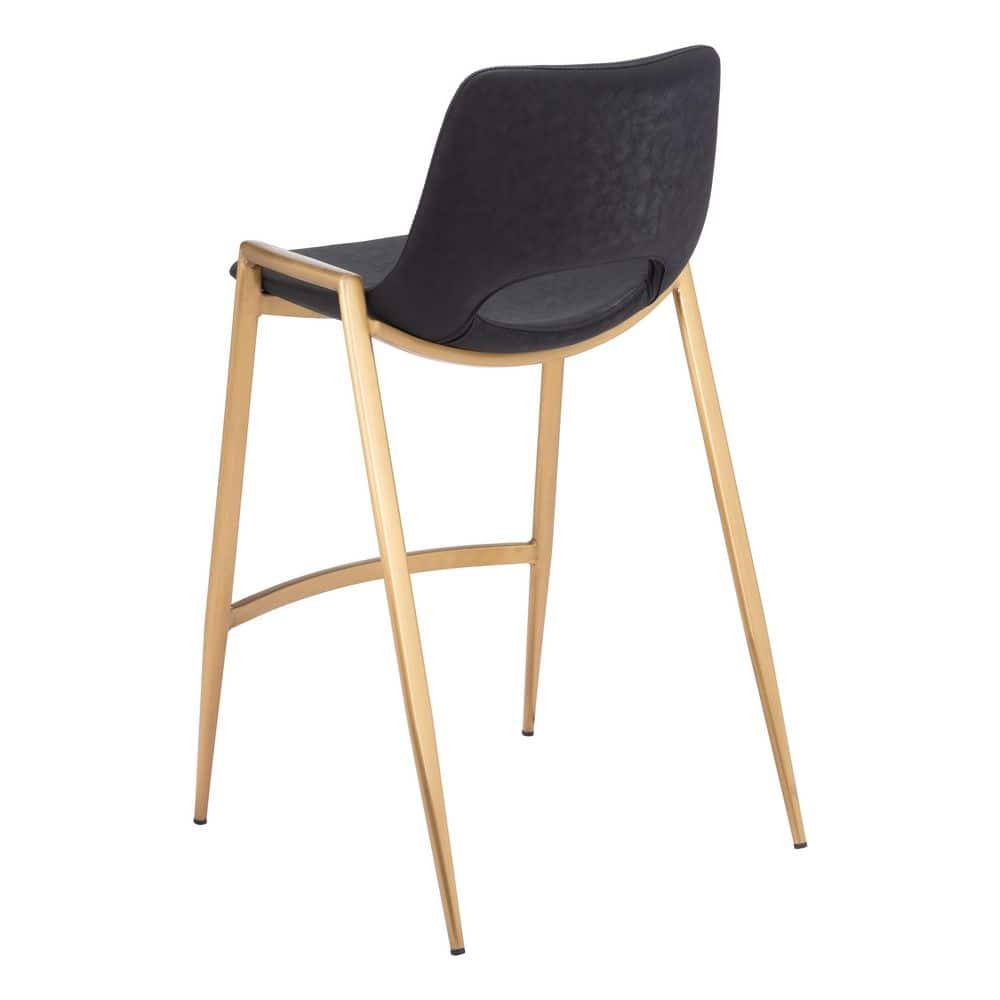 Zuo Hospitality Desi Black Upholstered Counter Stool (Set of 2)